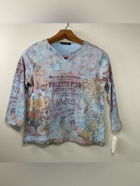 NEW Mechant Y2K Whimsigoth Botanical Seed Packet Grunge Top size L fits M